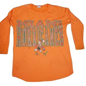 Vintage Miami Hurricanes Single Stitch Sebastian Crewneck Sweatshirt OSFA